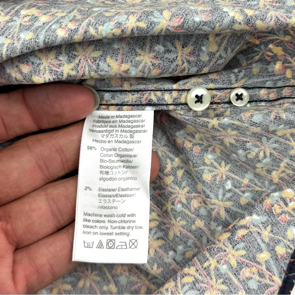J. Crew Short-sleeve Stretch Secret Wash Cotton Poplin Shirt Bamboo Print